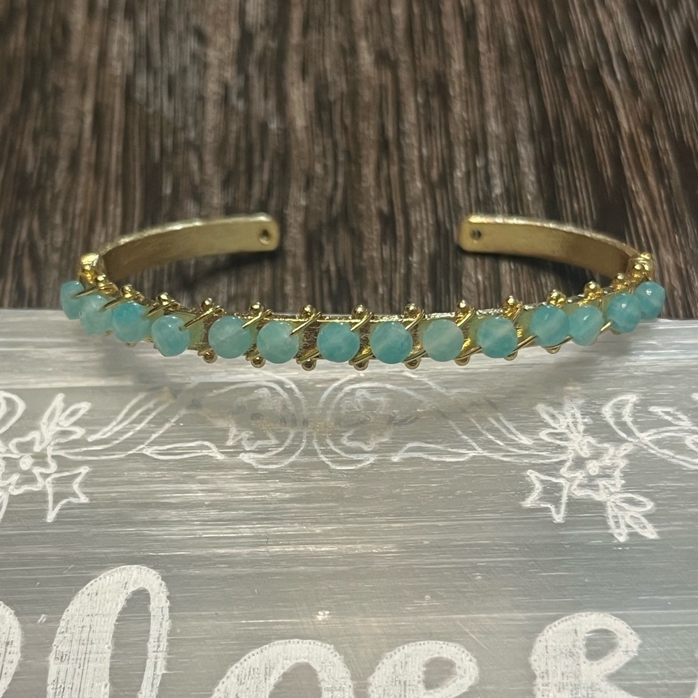 Aquamarine Gold Bangle